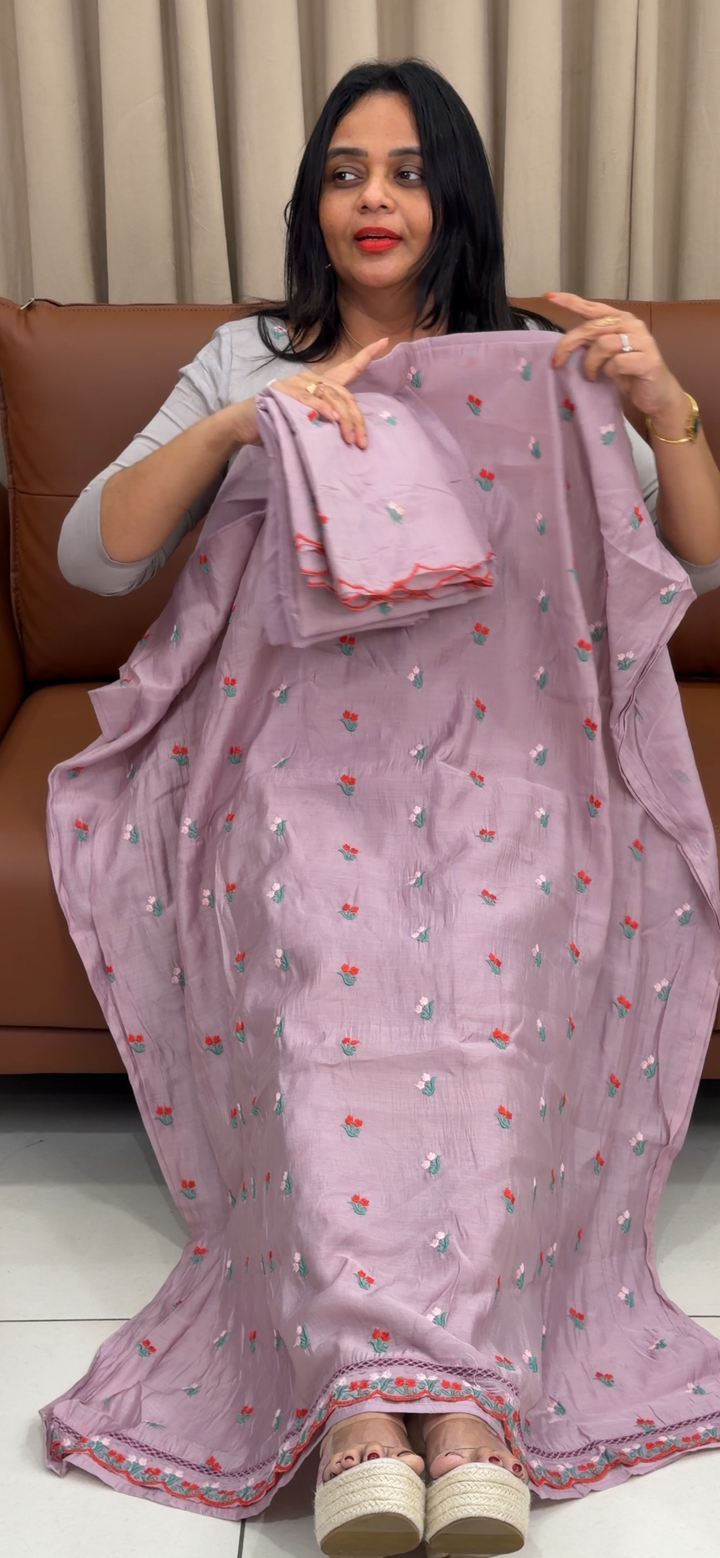 MUL CHANDERI UNSTITCHED SALWAR SUITS - NUWA - 1371