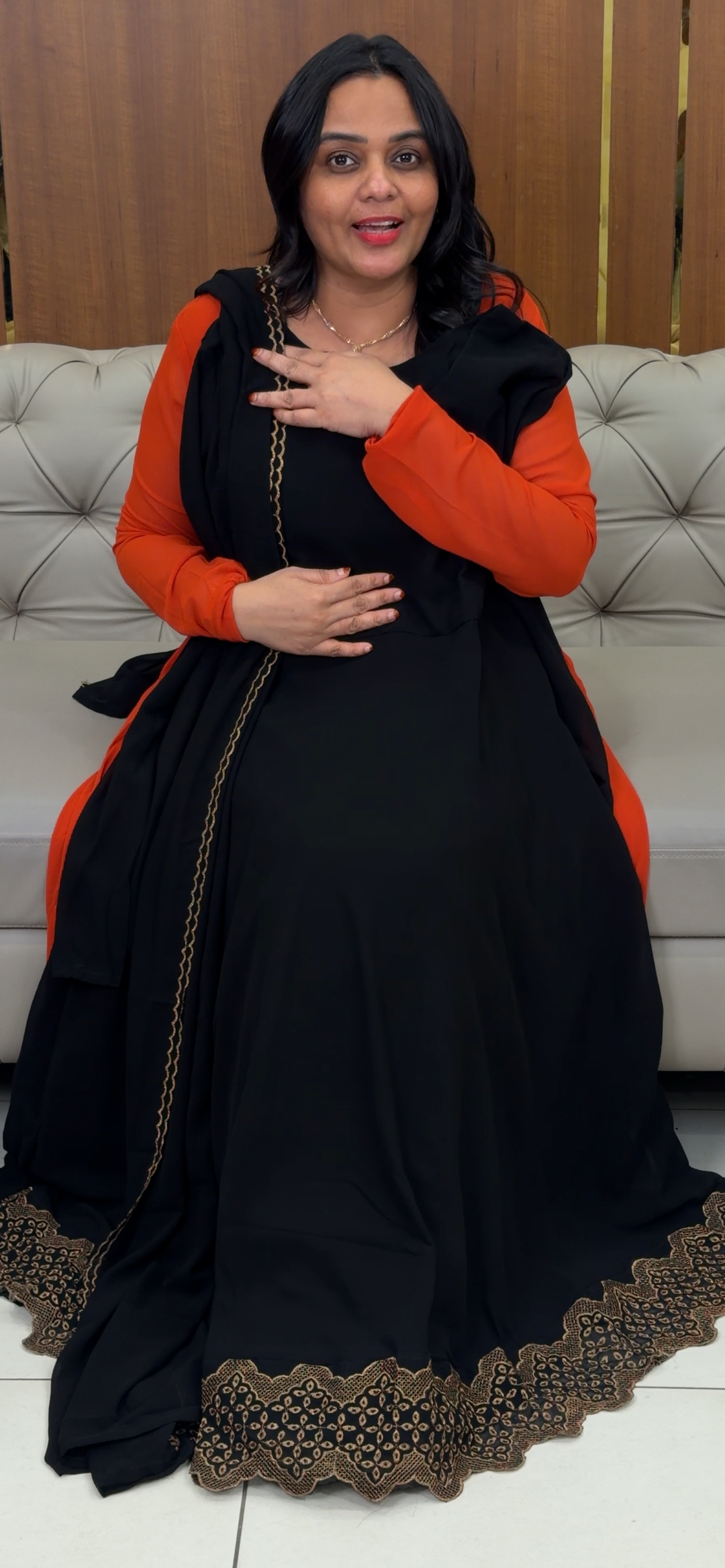 PARTY WEAR ANARKALI TOP AND DUPATTA - NUWA -  1051