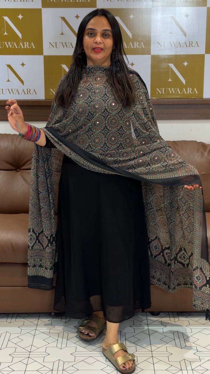 GEORGETTE ALINE TOP AND DUPATTA - NUWA-686