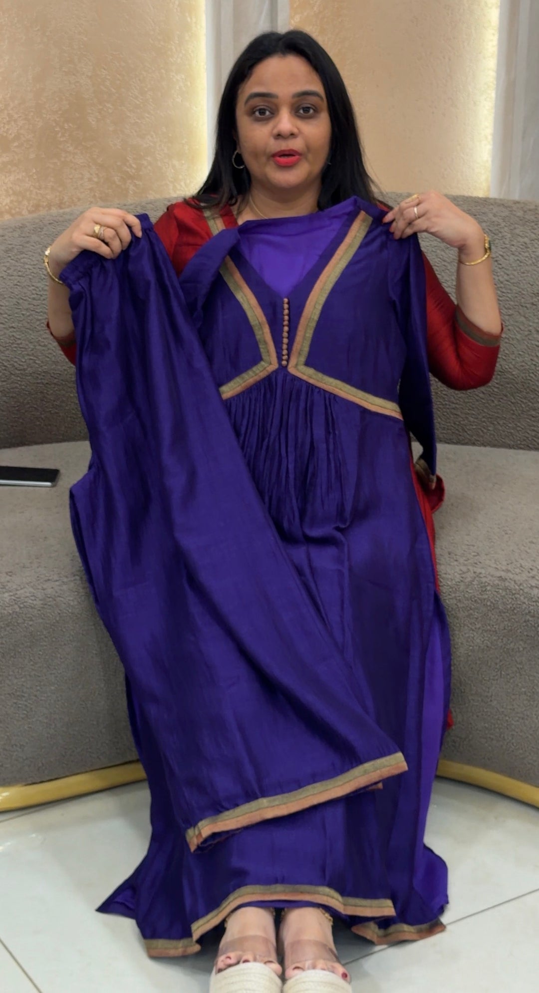 IN-HOUSE SEMI RAW SILK CO-ORDS SETS - NUWA-1353