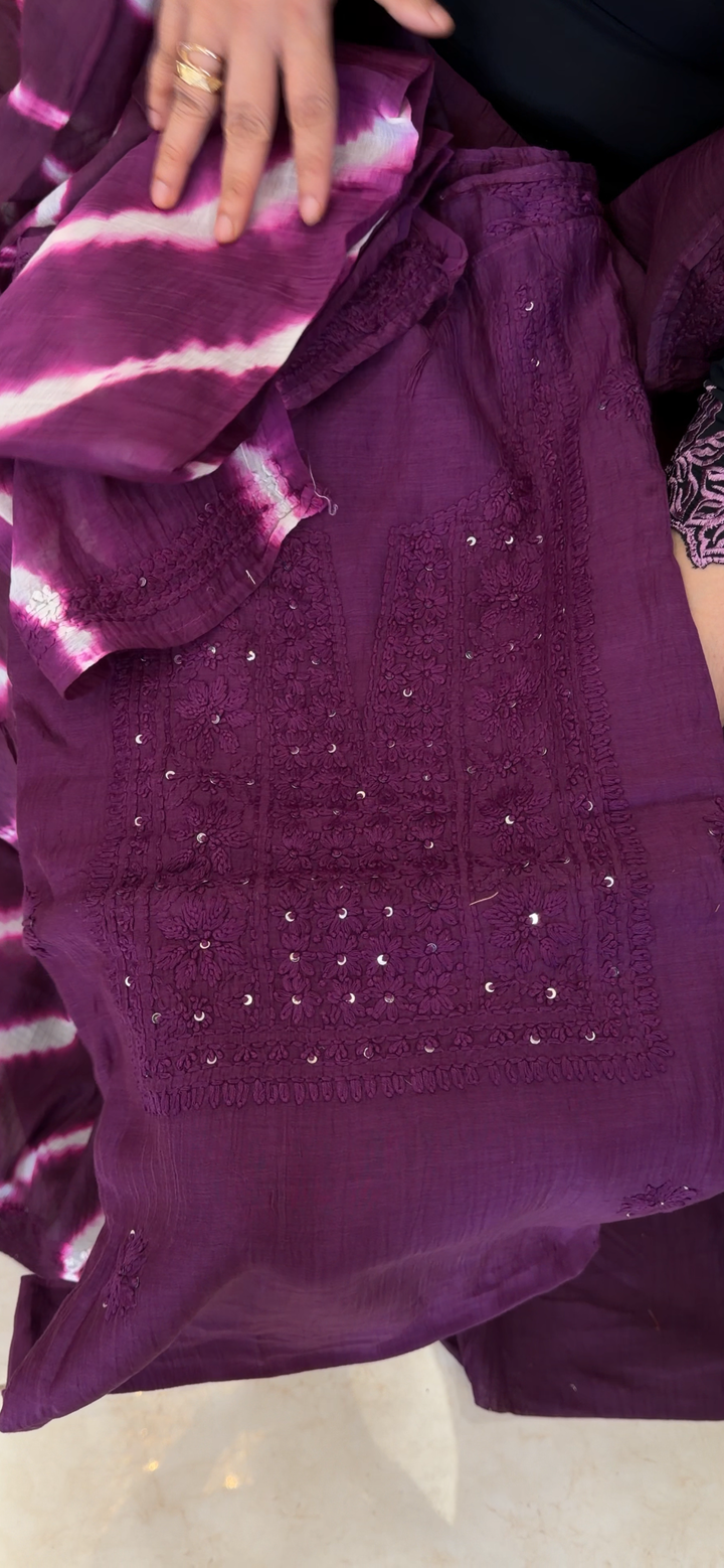 CHIKANKARI UNSTITCHED SALWAR SUITS - NUWA-2060