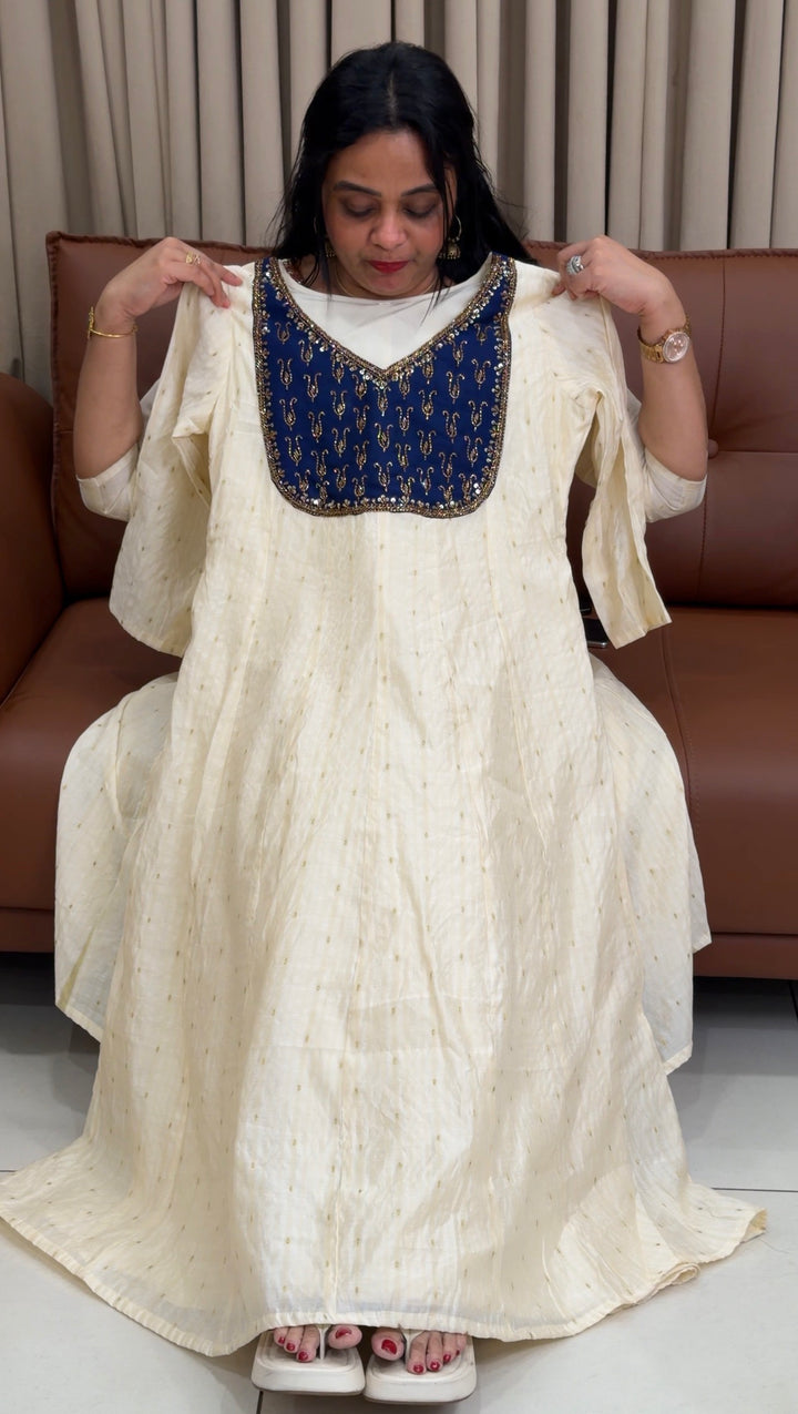 MALAI CHANDERI ANARKALI TOPS - NUWA-1843