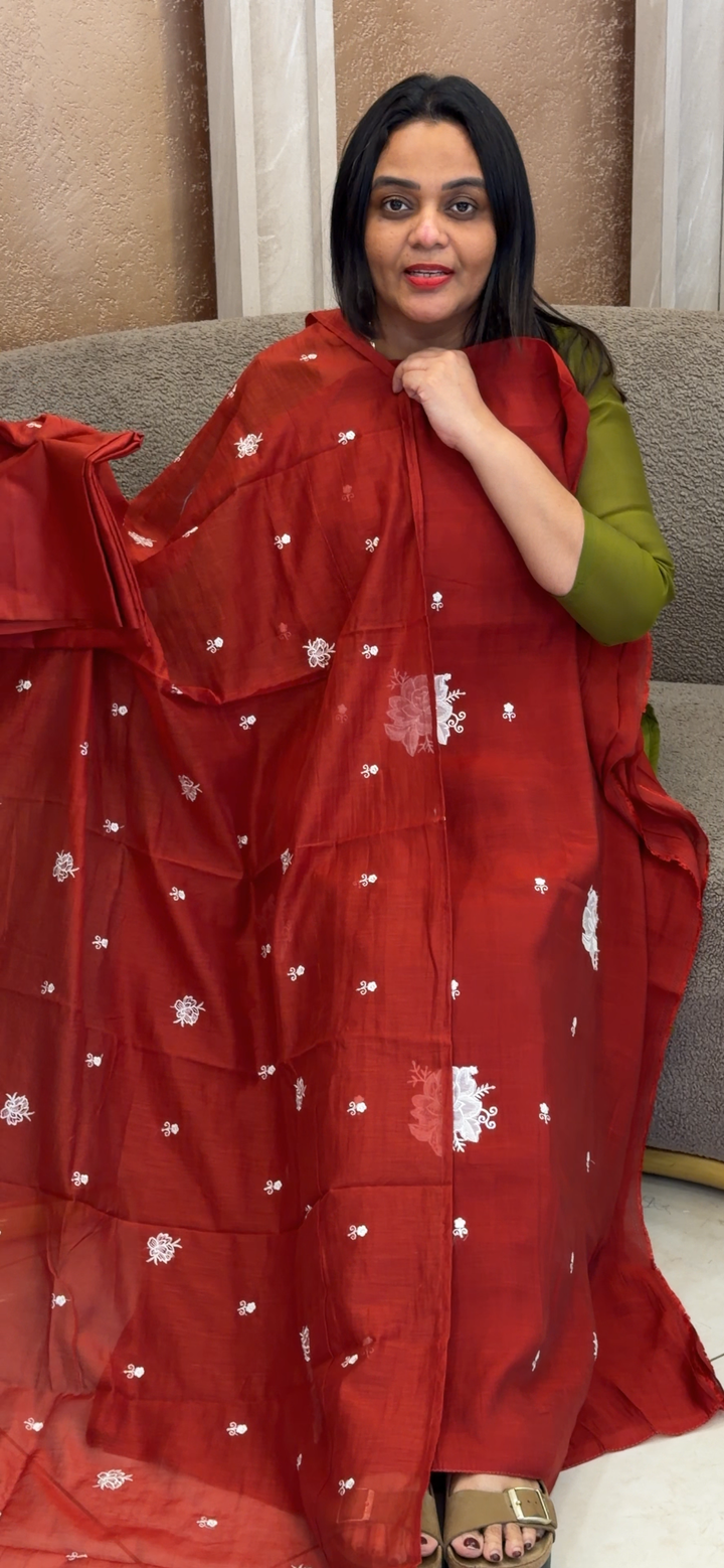 MUL CHANDERI UNSTITCHED SALWAR SUITS - NUWA - 1043