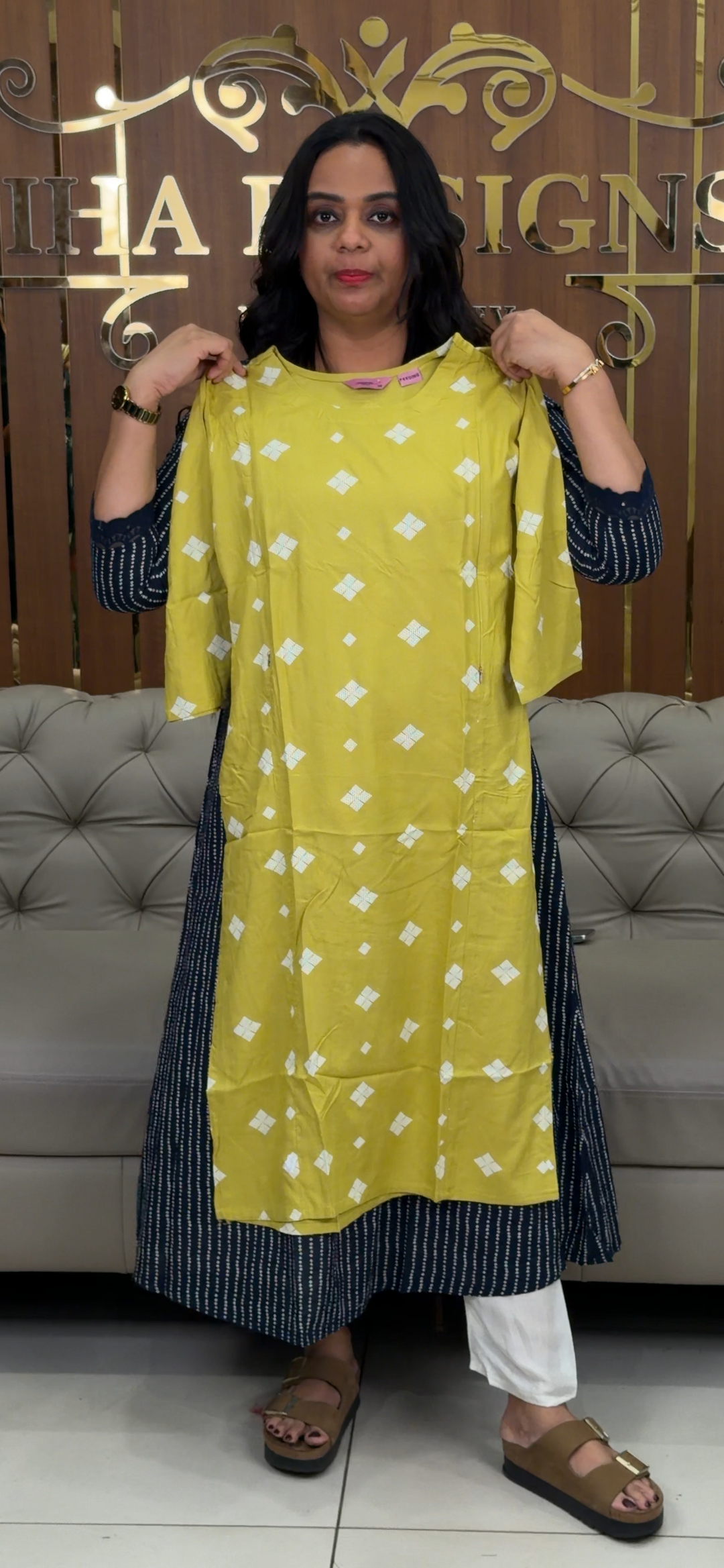 COTTON LONG SLITTED  TOPS - NUWA - 1074