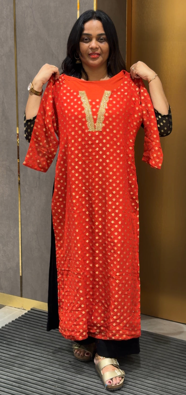 BROCADE BANARASI SLITTED TOPS - NUWA-509