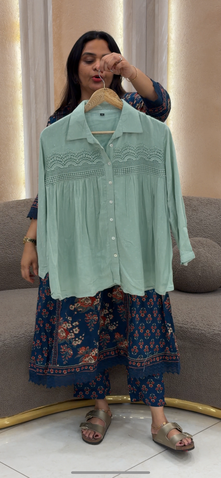 CRUSHED RAYON SHORT SHIRT - NUWA - 440