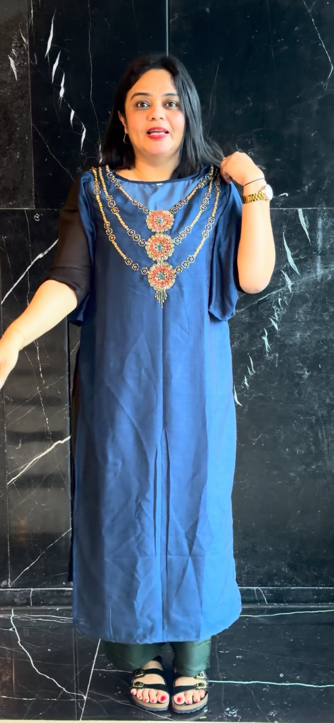 IN-HOUSE HANDWORKED LONG ALINE TOPS  - NUWA - 1675