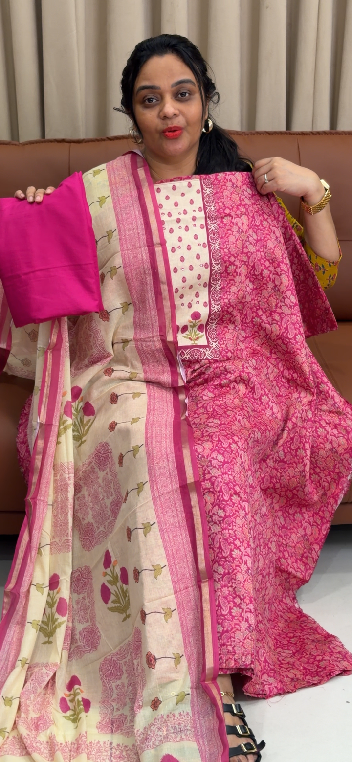 PRINTED COTTON UNSTITCHED SALWAR SUITS - NUWA  - 2221