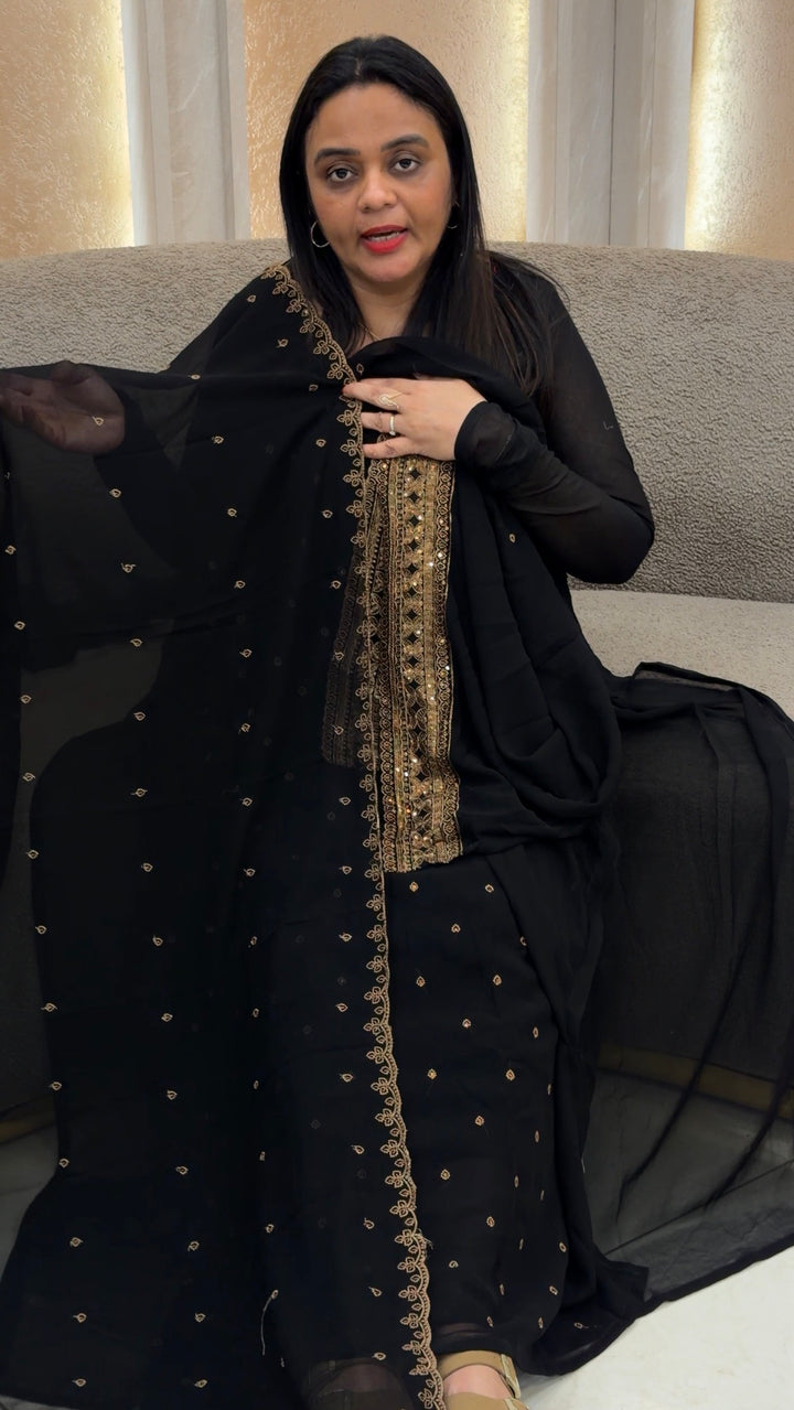 FAUX GEORGETTE UNSTITCHED SALWAR SUITS - NUWA-1098