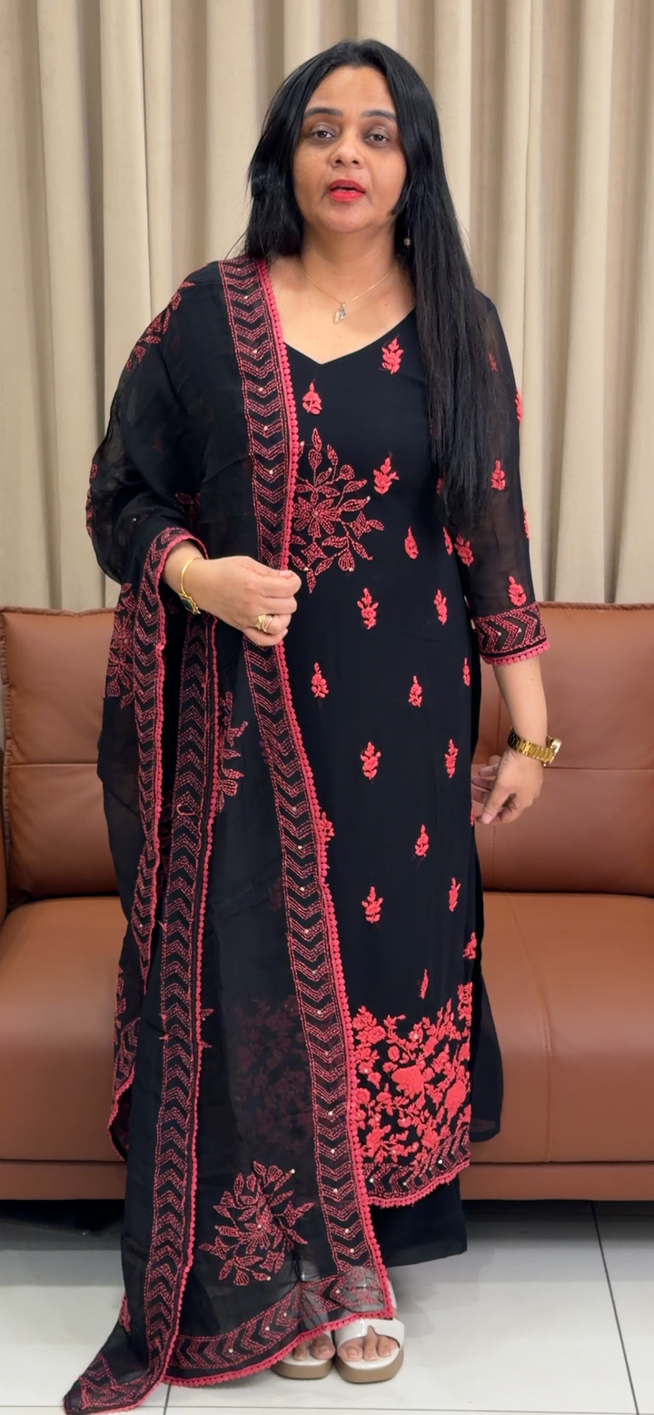 VISCOSE GEORGETTE UNSTITCHED SALWAR SUITS - NUWA - 2227
