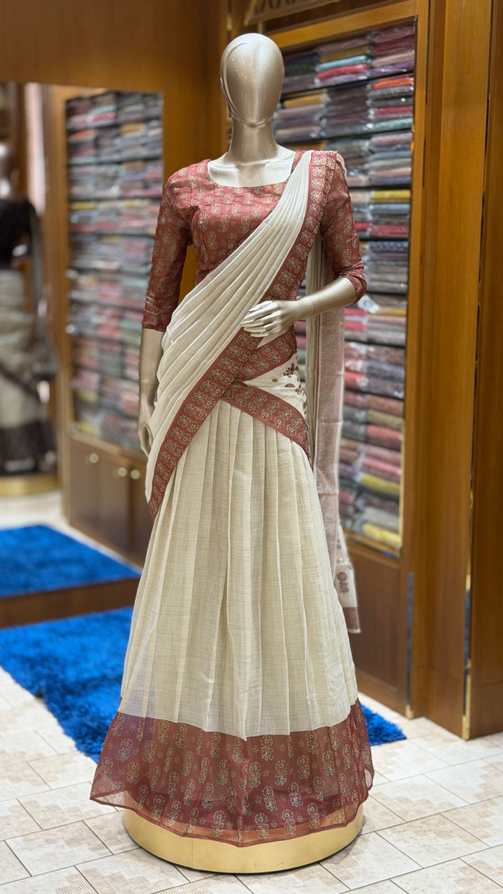 IN-HOUSE SEMI STITCHED DHAVANI SETS - NUWA - 1638
