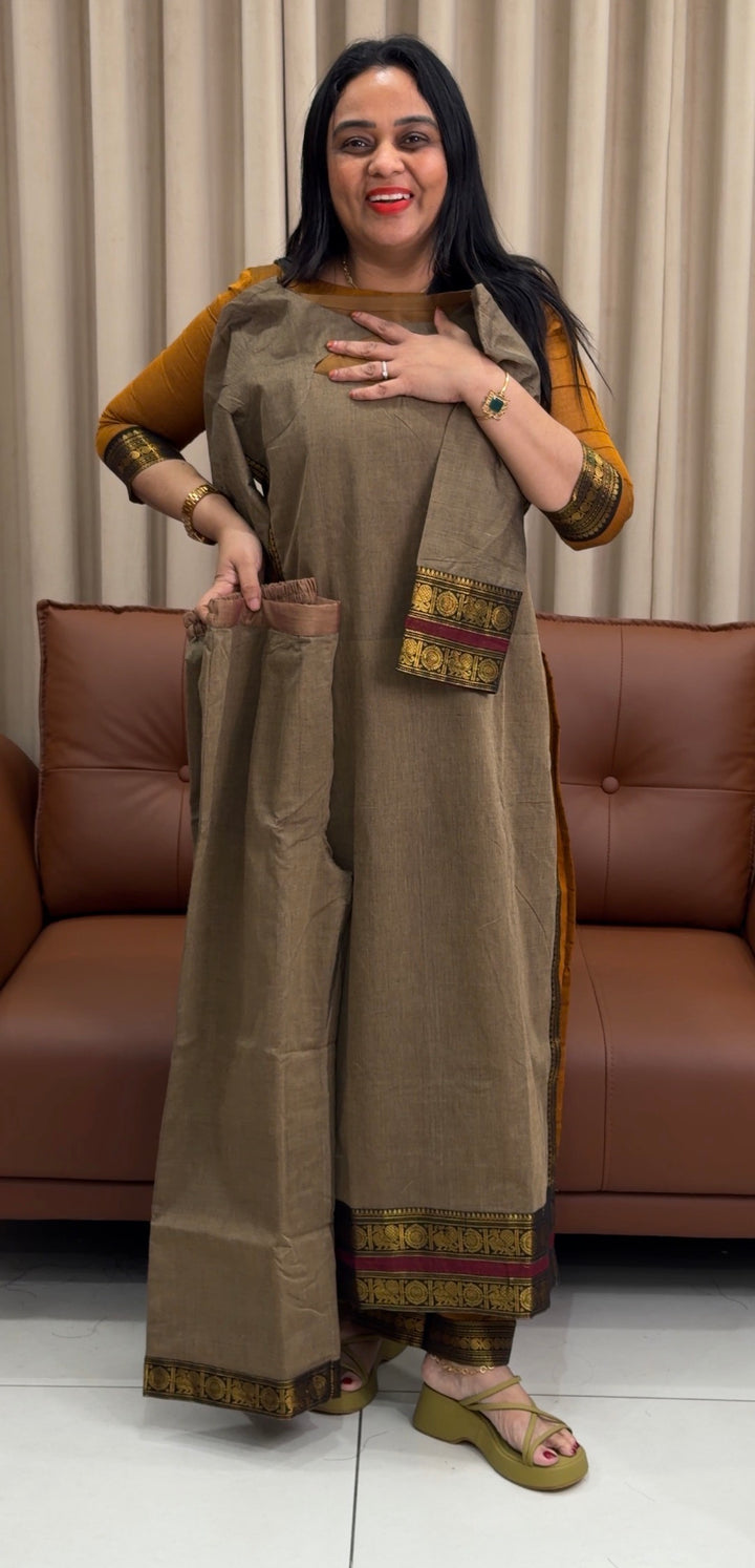 IN-HOUSE HANDLOOM COTTON CO-ORDS SETS -1442