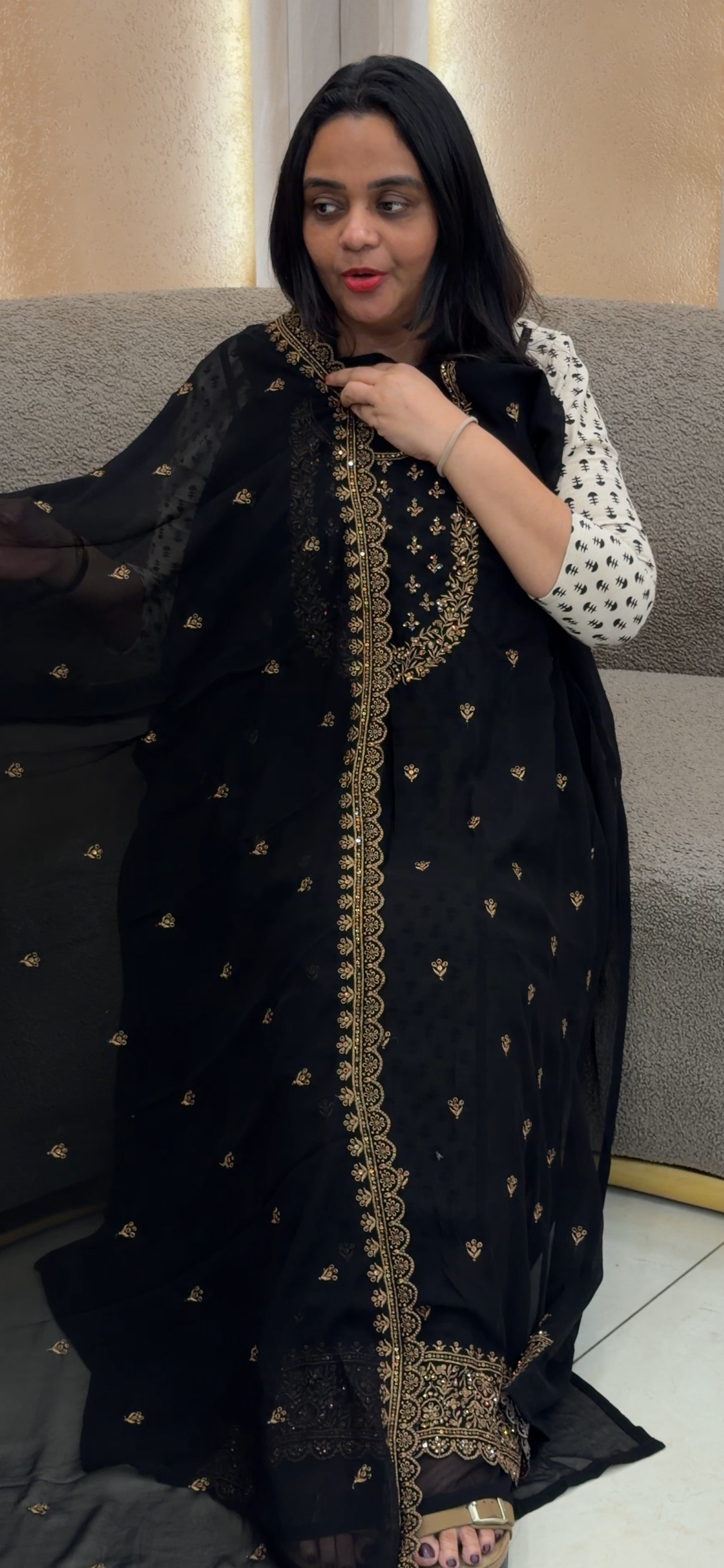 FAUX GEORGETTE UNETITCHED SALWAR SUITS - NUWA - 1057