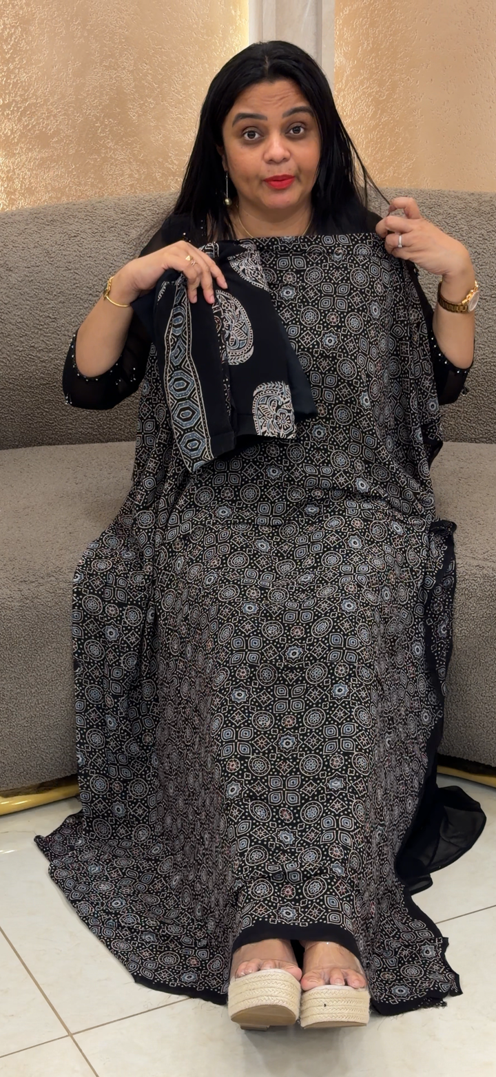 AJRAKH PRITED UNSTITCHED SALWAR SUITS - NUWA - 2293
