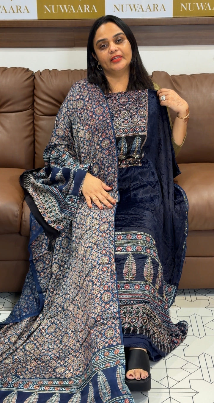 VELVET UNSTITCHED SALWAR SUITS - NUWA-1076
