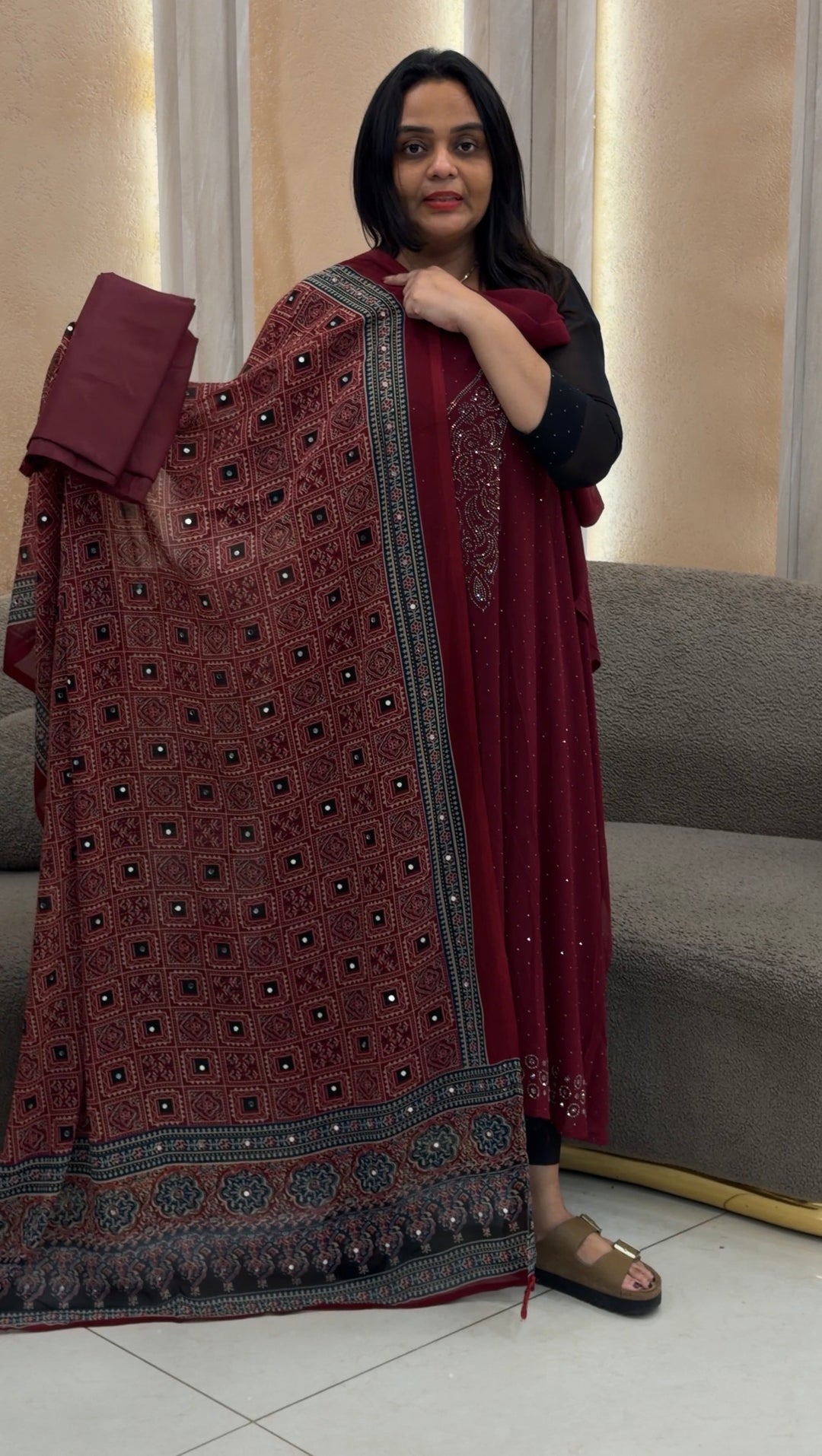FAUX GEORGETTE UNSTITCHED SALWAR SUITS - NUWA - 1030