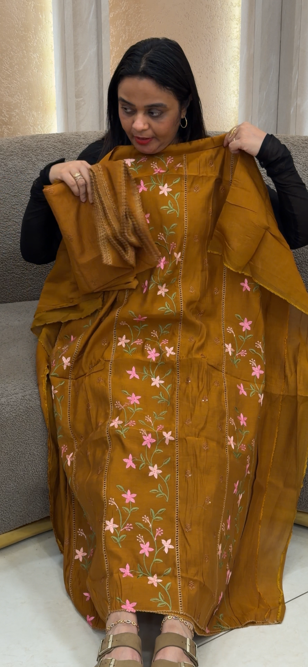 MUL CHANDERI UNSTITCHED SALWAR SUITS - NUWA -  1109
