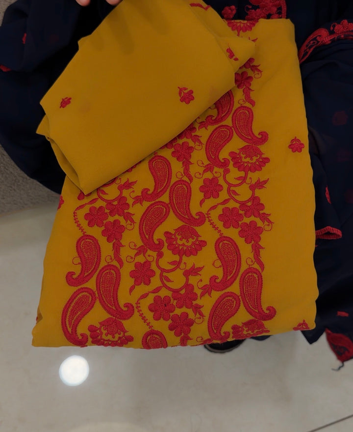IN-HOUSE FAUX GEORGETTE TOP,BOTTOM AND DUPATTA - IHA 1664