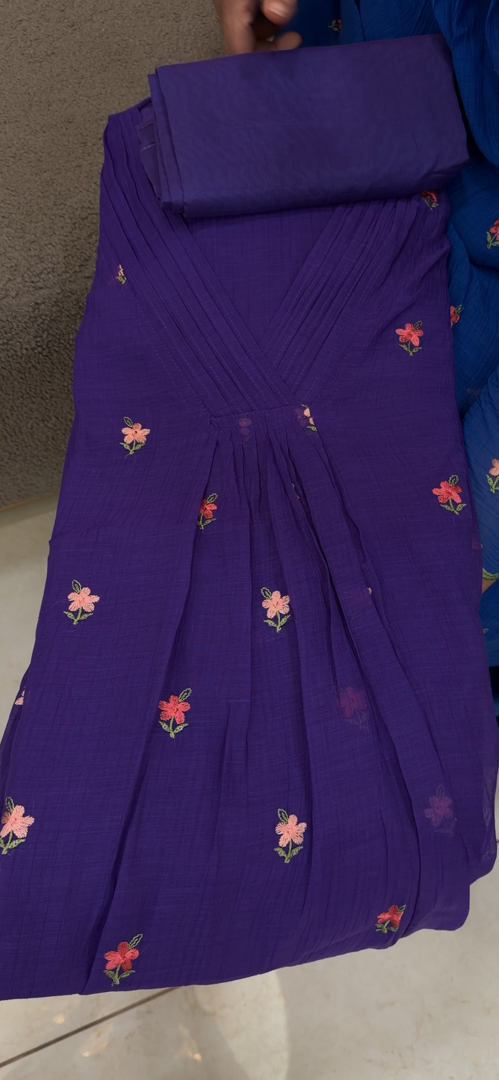 MUL CRUSHED SEMI STITCHED SALWAR SUITS - NUWA - 1755