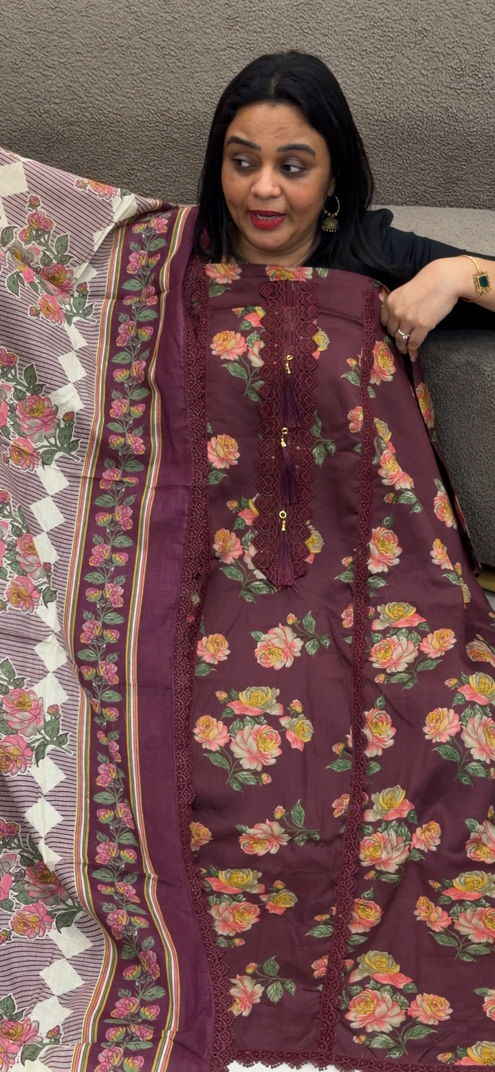 COTTON UNSTITCHED SALWAR SUITS - NUWA - 1480