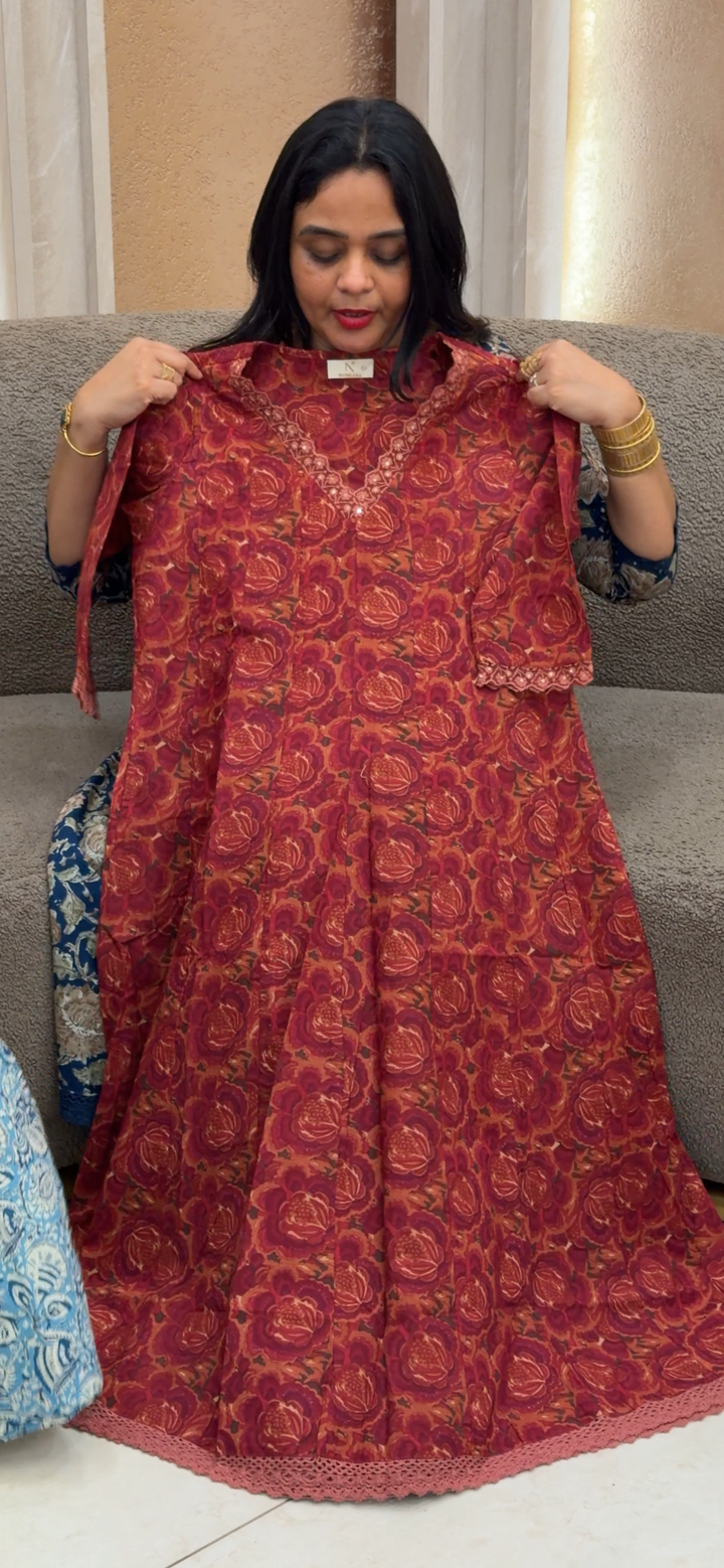 PRINTED ANARKALI TOPS - NUWA - 1622