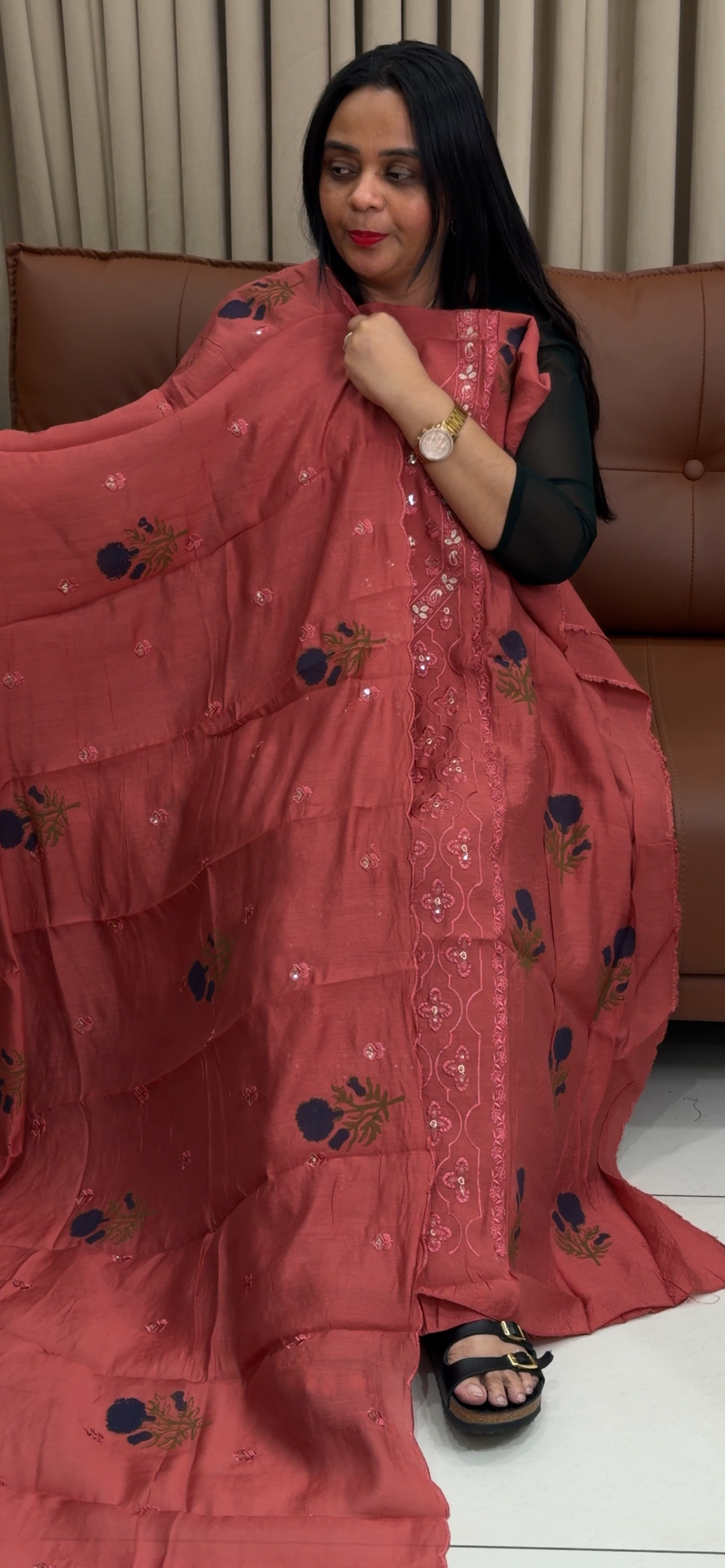 MALAI CHANDERI UNSTITCHED SALWAR SUITS - NUWA - 1894