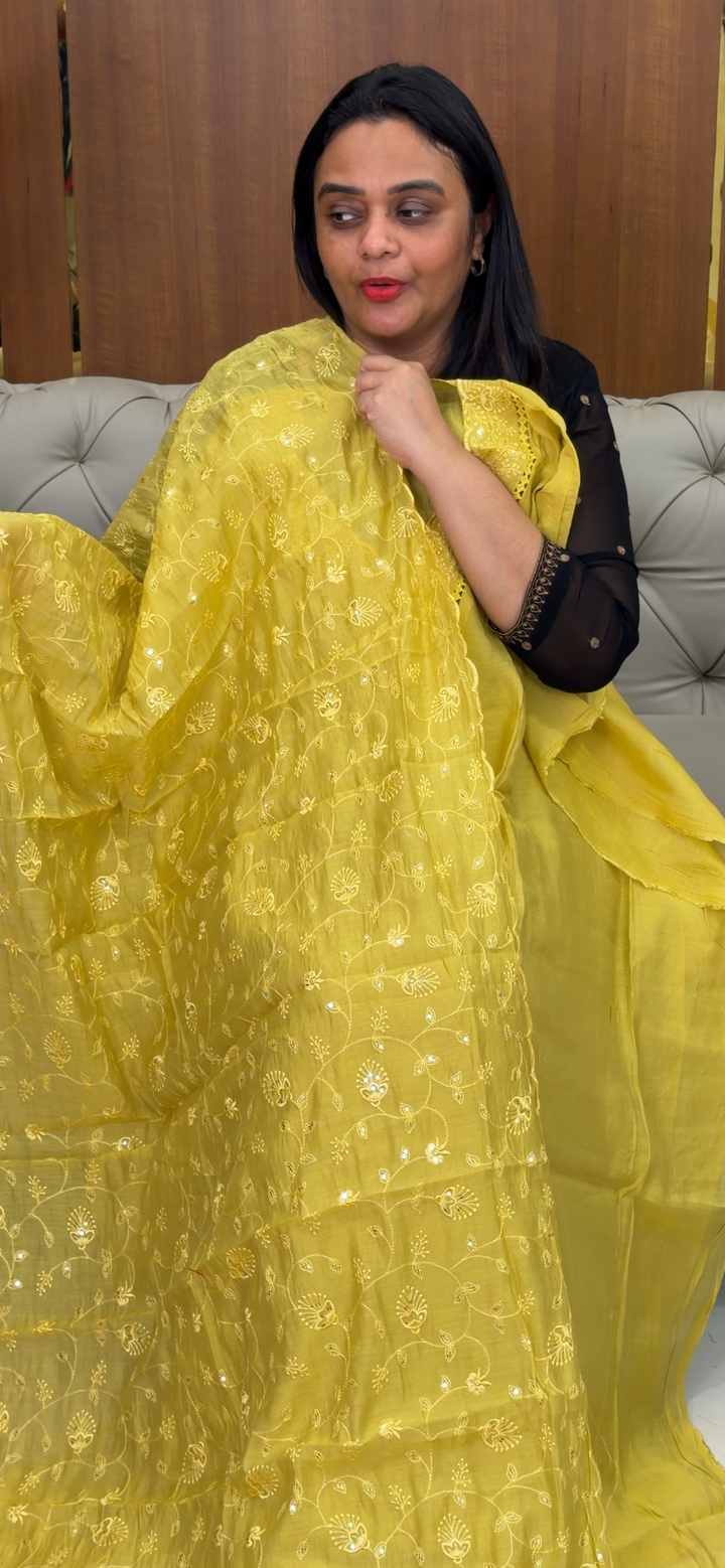 MUL CHANDERI UNSTITCHED SALWAR SUITS  - NUWA - 1068
