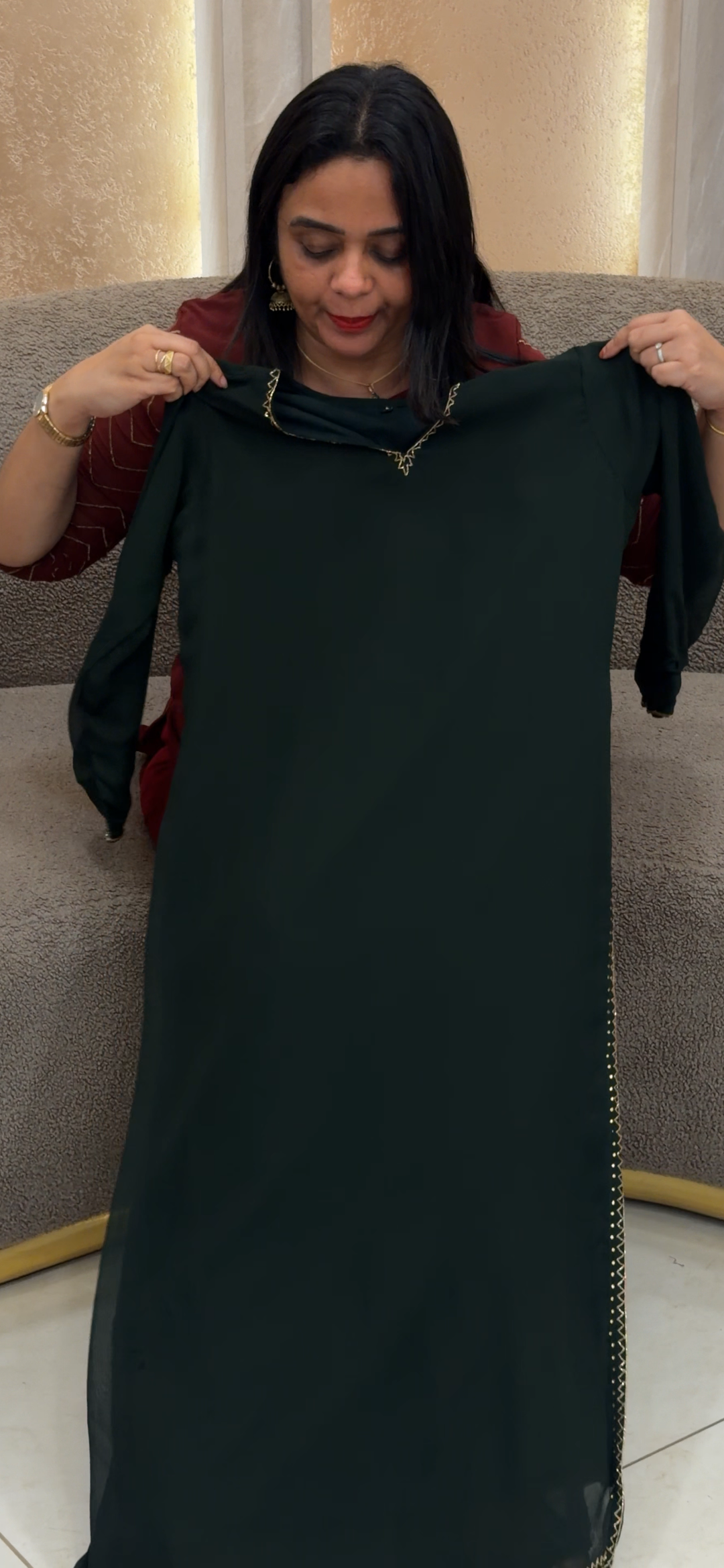 VISCOSE GEORGETTE LONG TOPS - NUWA - 1491