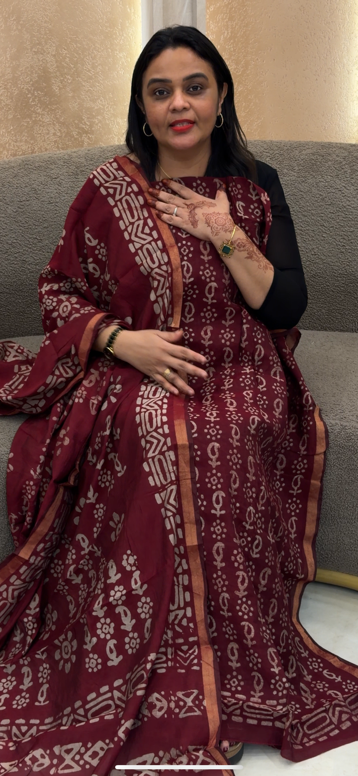 BATIK PRINTED UNSTITCHED SALWAR SUITS  - NUWA - 1231