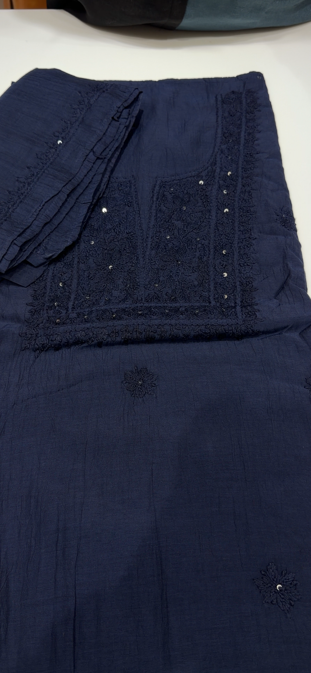 CHIKANKARI UNSTITCHED SALWAR SUITS - NUWA - 1743