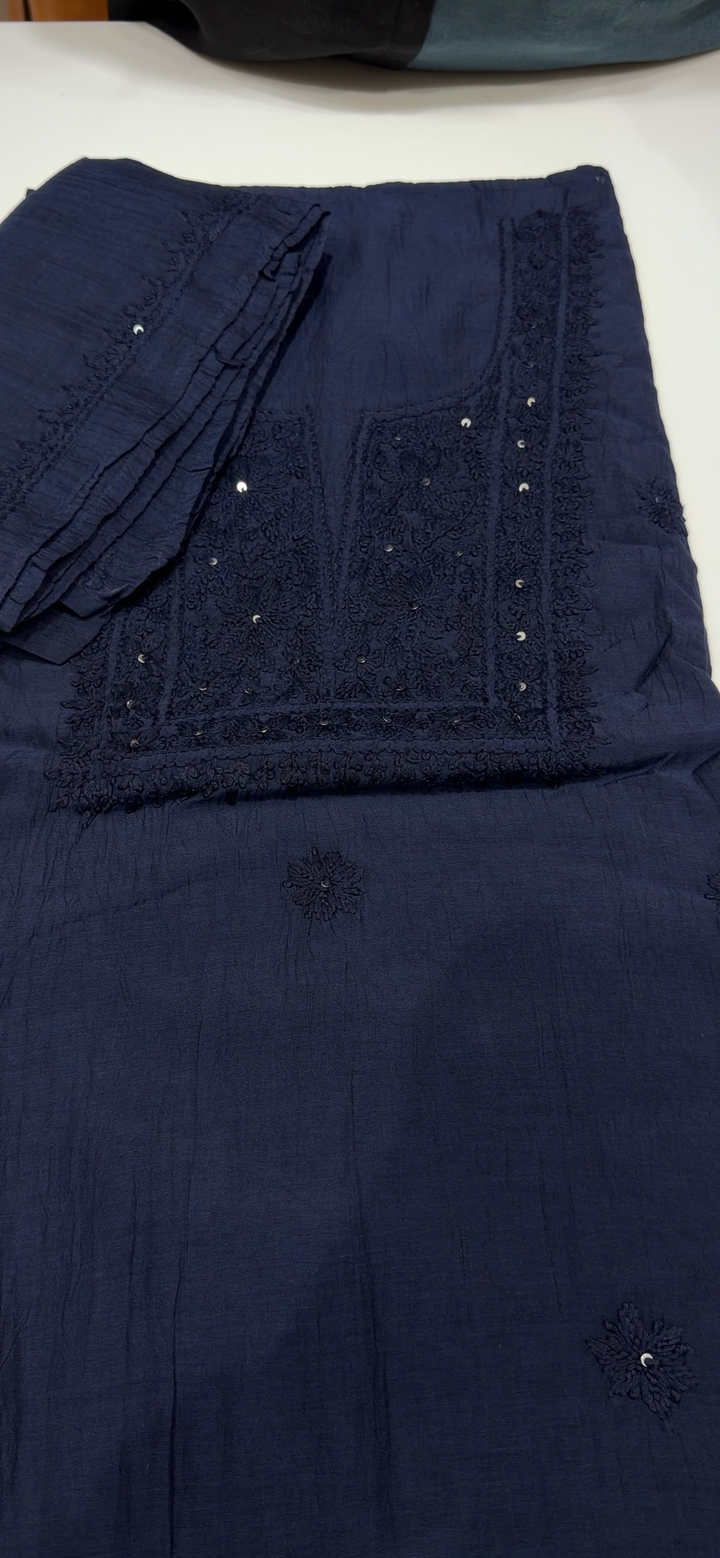 CHIKANKARI UNSTITCHED SALWAR SUITS - NUWA - 1743