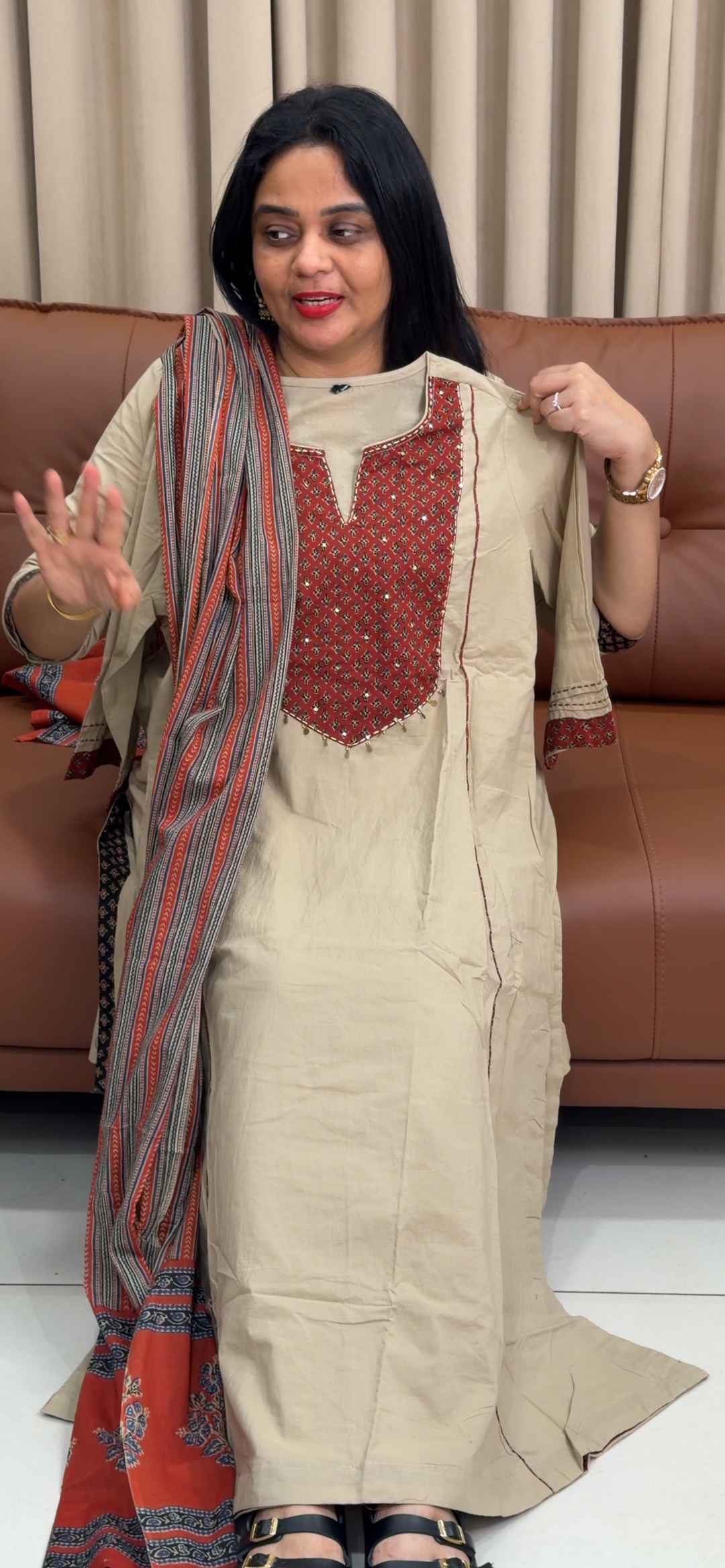 COTTON TOP, BOTTOM AND DUPATTA - NUWA - 1695