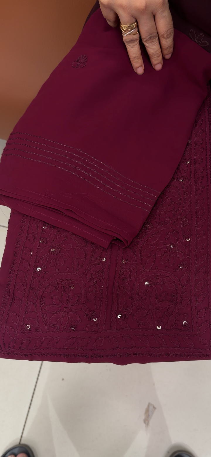 CHIKANKARI UNSTITCHED SALWAR SUITS - NUWA - 1958