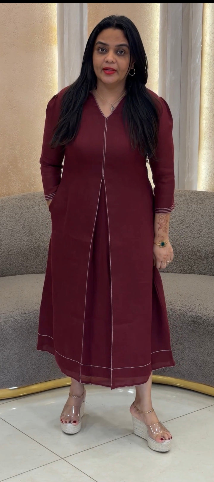 COTTON LINEN FROCKS - NUWA-1275