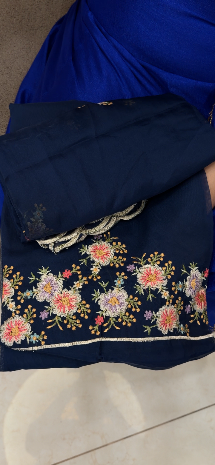 SOFT ORGANZA UNSTITCHED SALWAR SUITS - NUWA - 2098