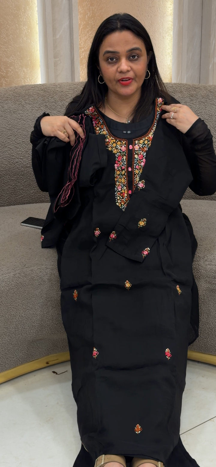 BANARASI MUL TOP, BOTTOM AND DUPATTA  - NUWA - 1110