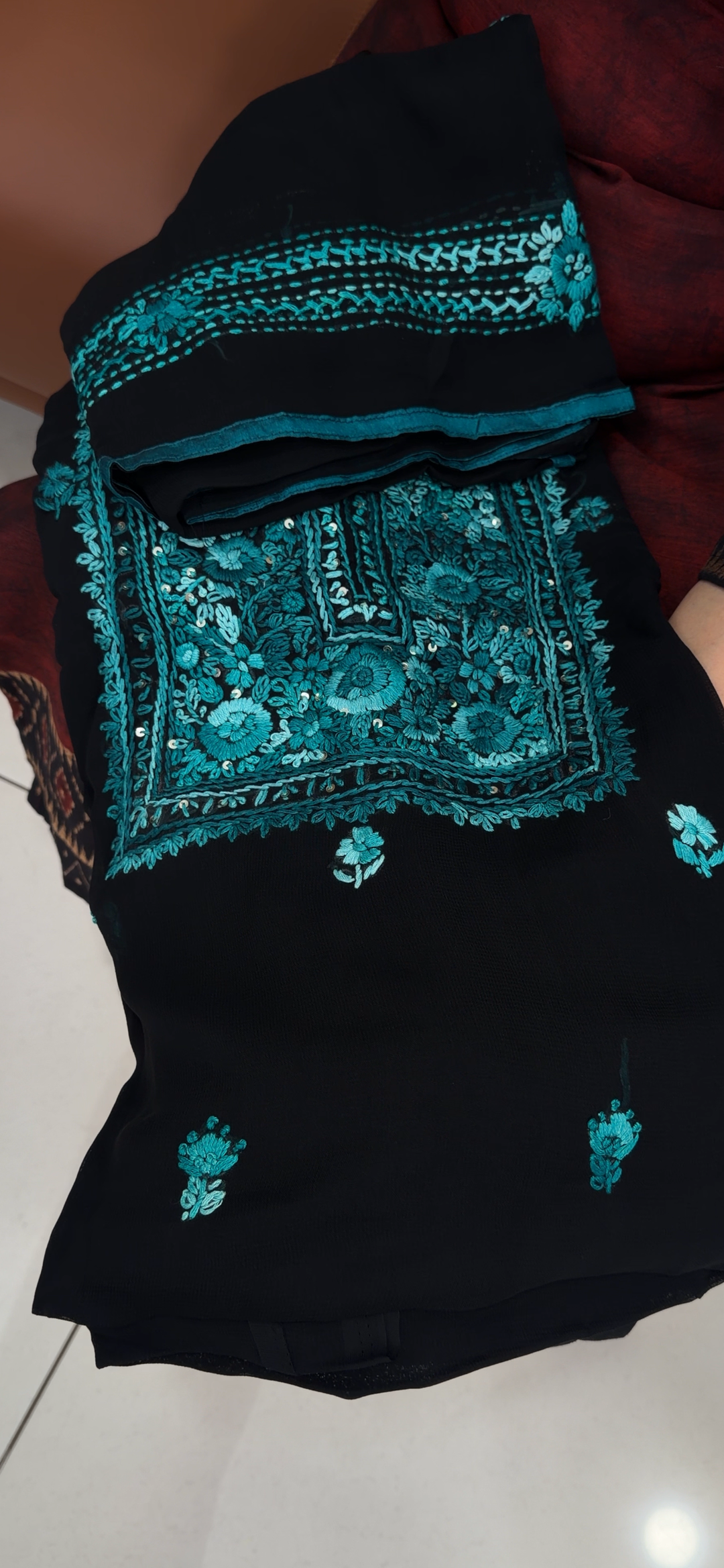 HAND WORKED UNSTITCHED SALWAR SUITS - NUWA - 1503