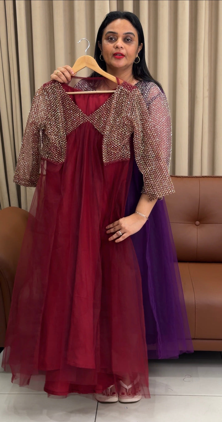 IN-HOUSE  ALIYA CUT NET TOPS AND JACKET - NUWA-1585