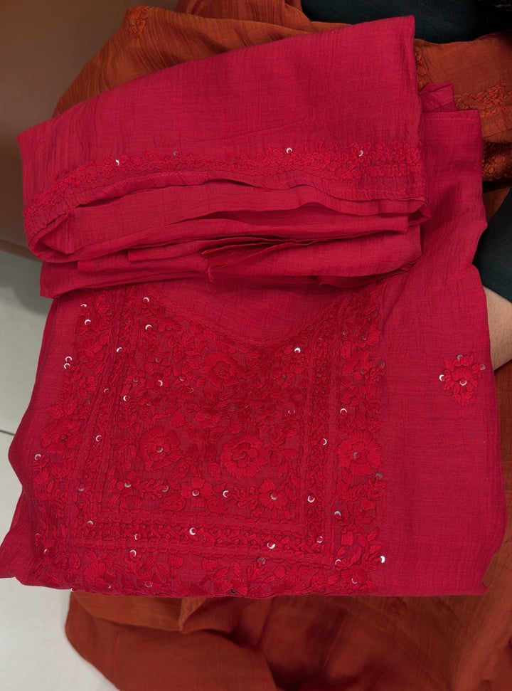 LUCKNOWI CHIKANKARI UNSTITCHED SALWAR SUITS - NUWA-1587