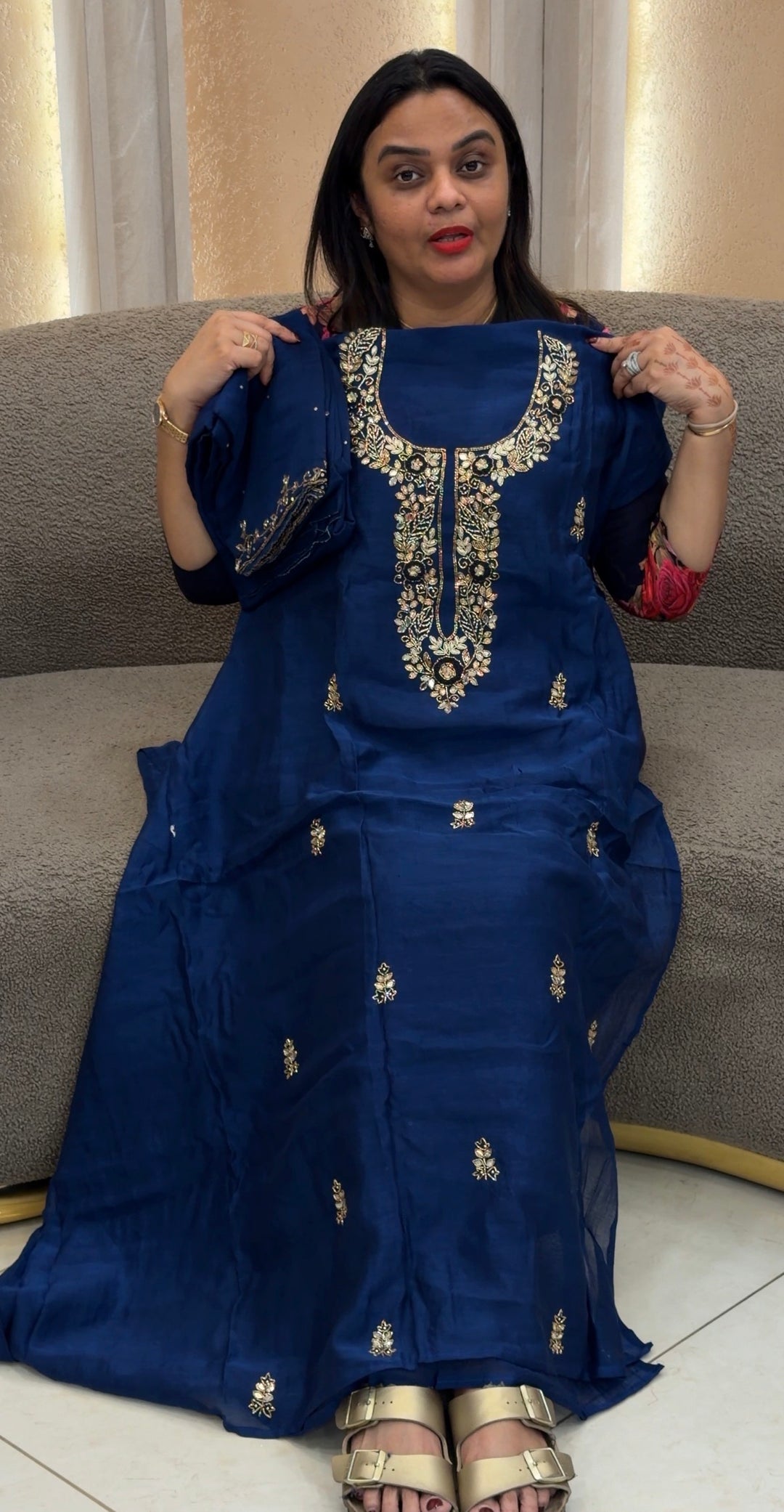 HAND WORKED UNSTITCHED SALWAR SUITS - NUWA-1678
