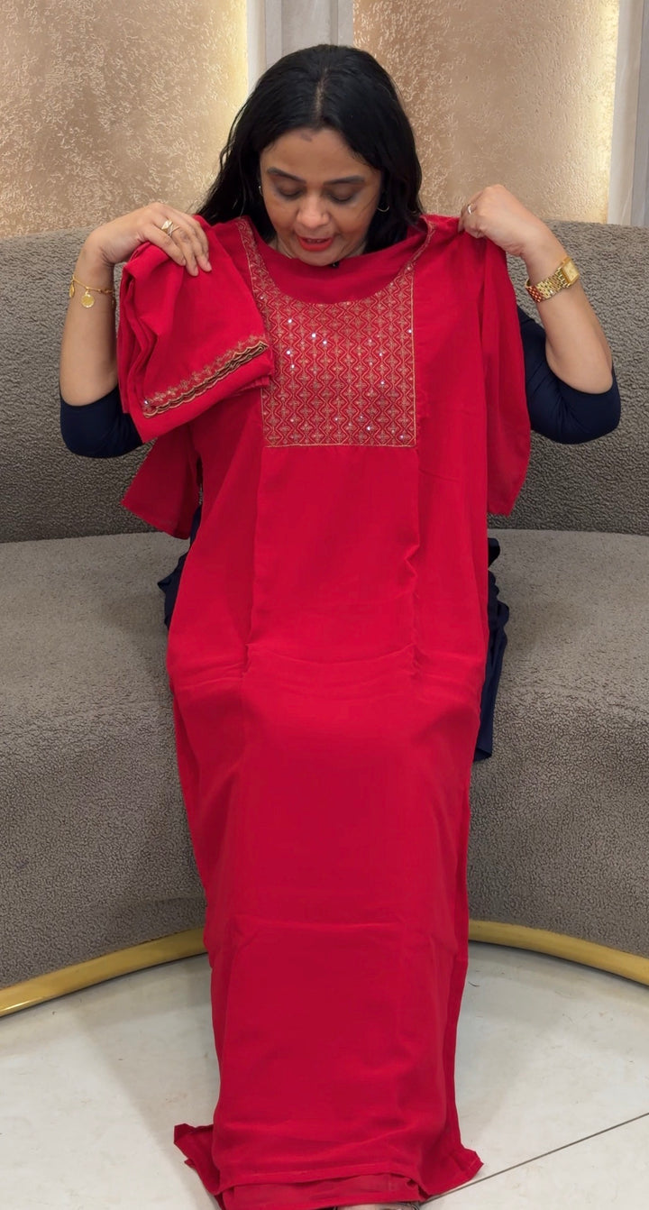FAUX GEORGETTE TOP BOTTOM AND DUPATTA - NUWA-2420