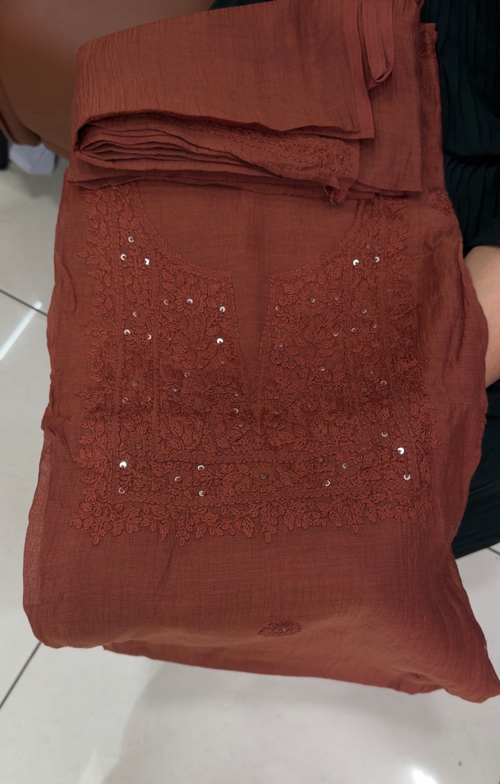 MALAI CHANDERI UNSTITCHED SALWAR SUITS - NUWA-1890