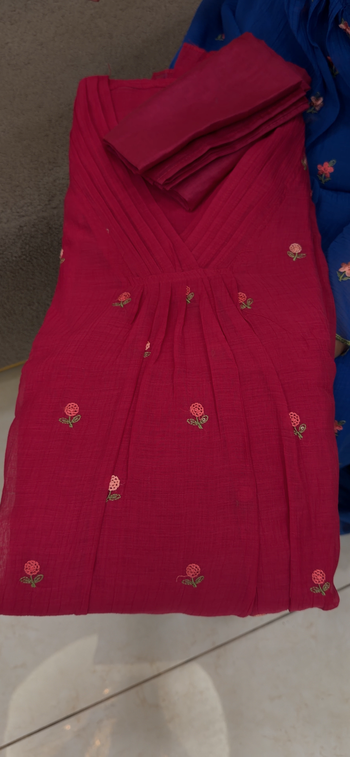 MUL CRUSHED SEMI STITCHED SALWAR SUITS - NUWA - 1755