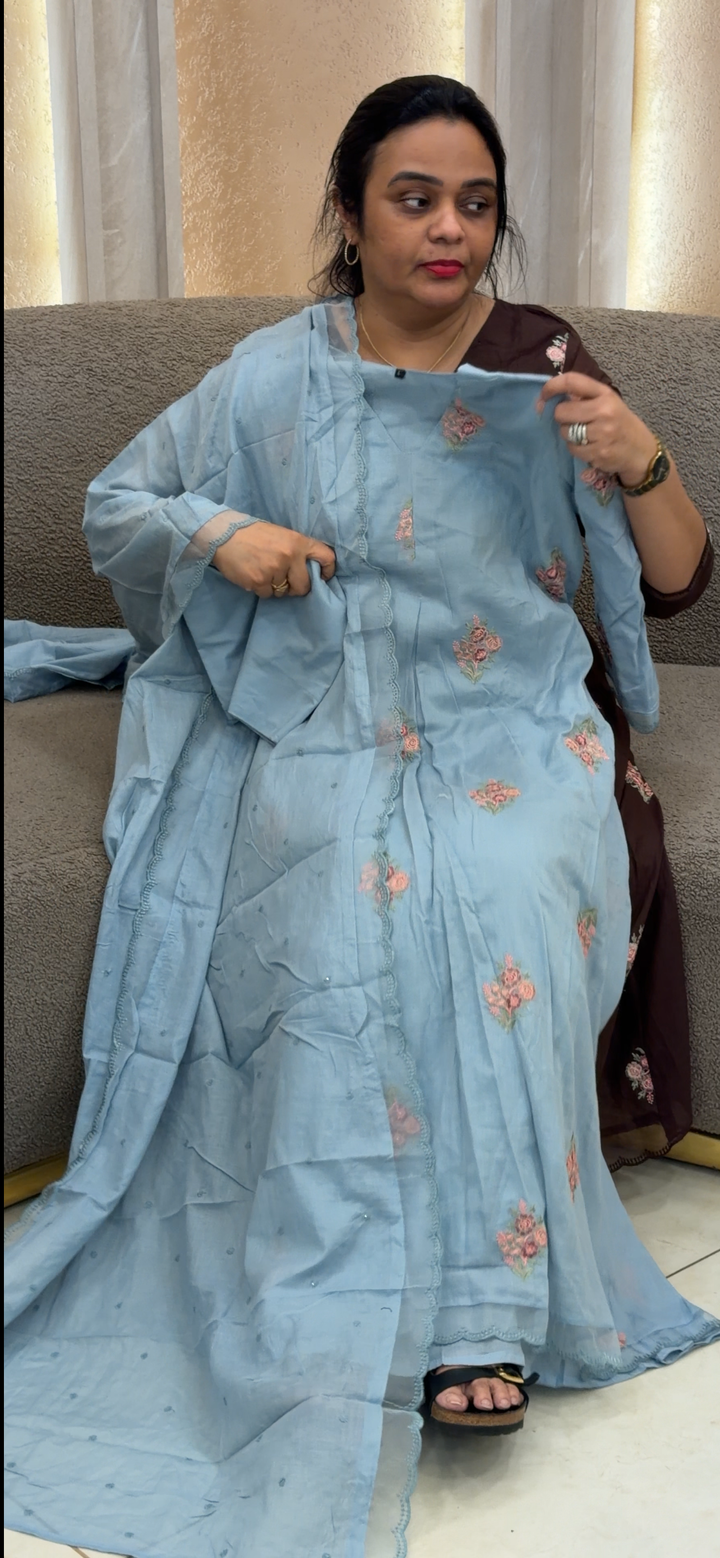 MUL-MUL COTTON TOP, BOTTOM AND DUPATTA - NUWA-2058