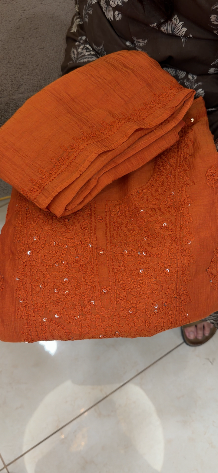 LUCKNOWI CHIKANKARI UNSTITCHED SALWAR SUITS - NUWA - 1396