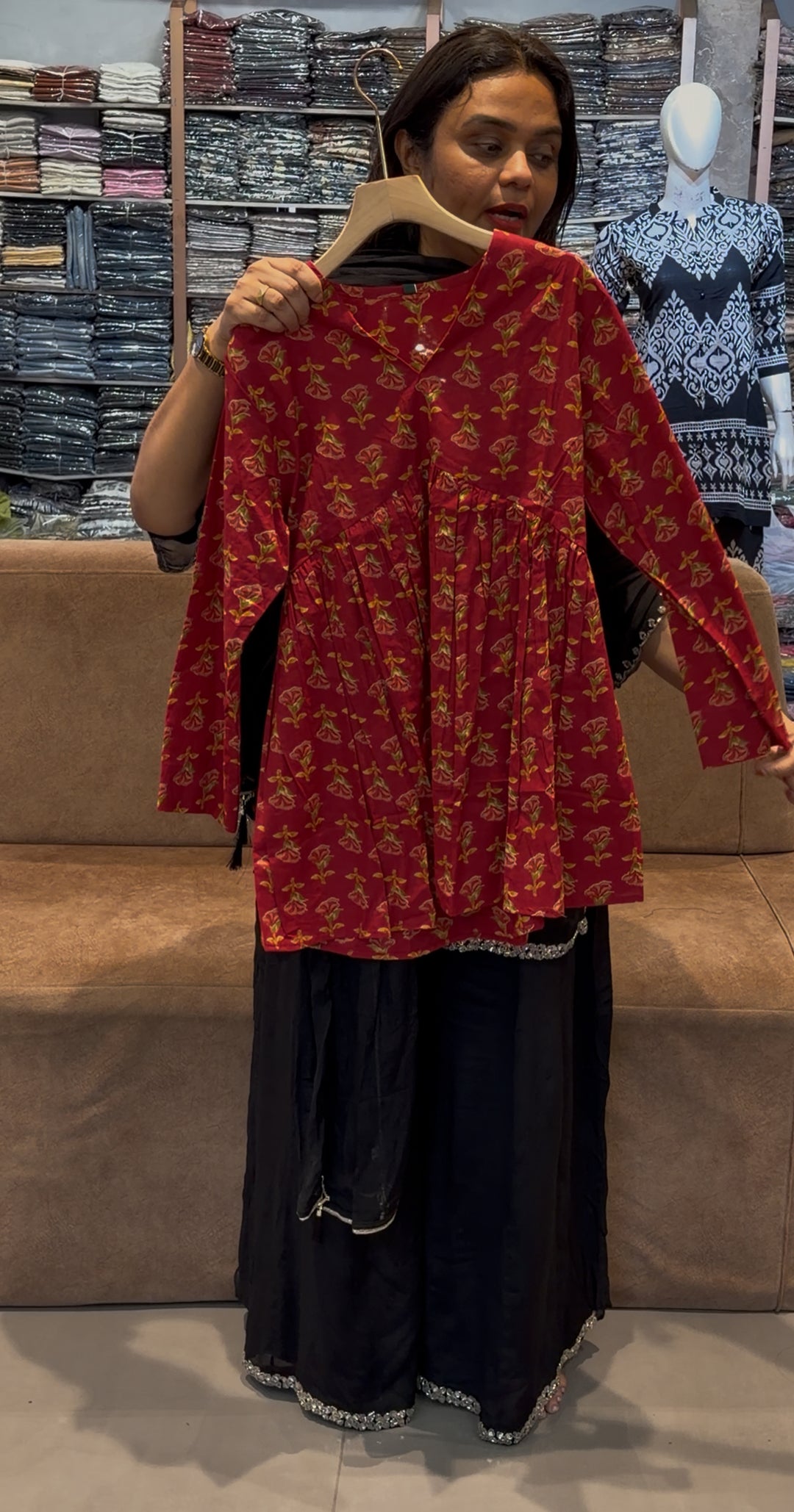 PRINTED COTTON SHORT TOPS - NUWA -480