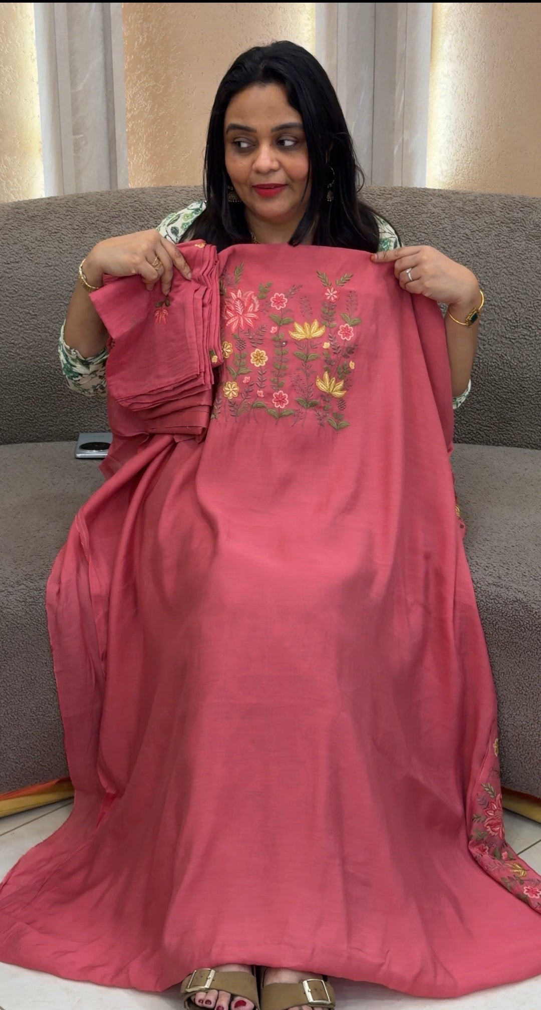MUL CHANDERI UNSTITCHED SALWAR SUITA - NUWA-1474