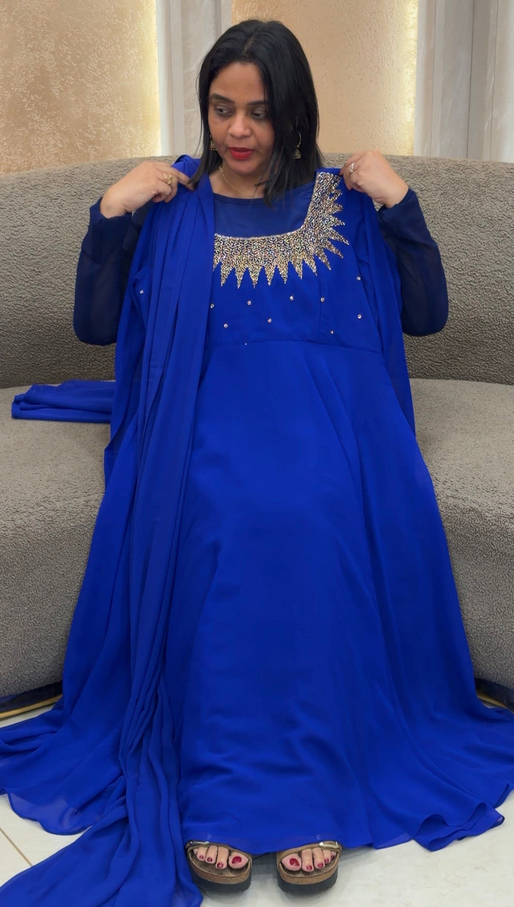 IN-HOUSE PARTY WEAR ANARKALI TOP AND DUPATTA - IHA 1458