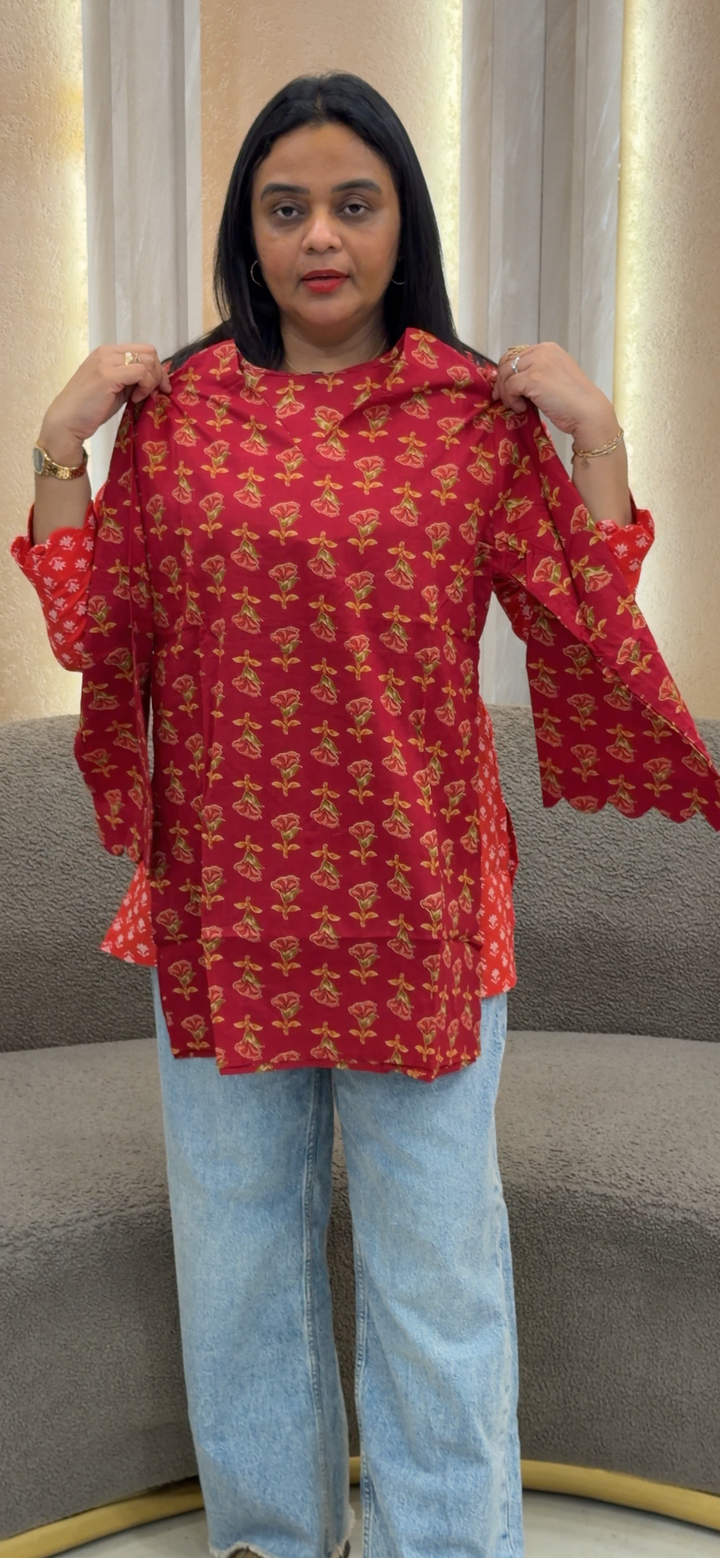 PRINTED SHORT TOPS - NUWA-1256