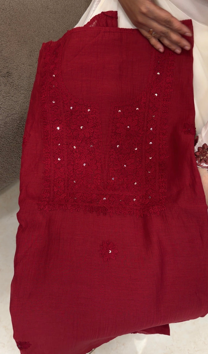 LUCKNOWI CHIKANKARI UNSTITCHED SALWAR SUITS -NUWA-1751
